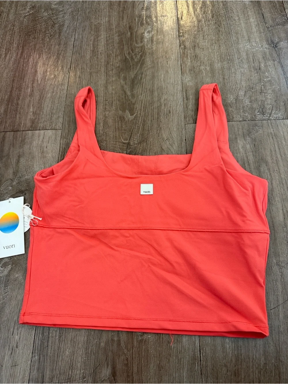VUORI AllTheForm Bright Coral Matching Set Size Medium NWT Tank + Shorts $138